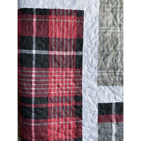 Simple Plaid Puzzle Zag Thread Bed Blanket/Coverlet - Picture 3 of 8